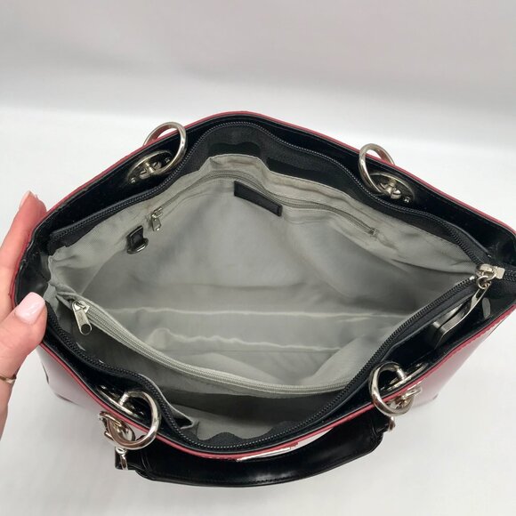 Beijo Red Patent Leather Briefcase Shoulder Bag - Picture 11 of 11